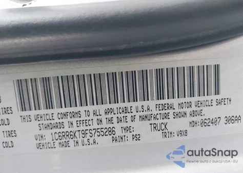 2015 Ram 1500 Express z USA, uszkodzony, nr VIN 1C6RR6KT9FS755286